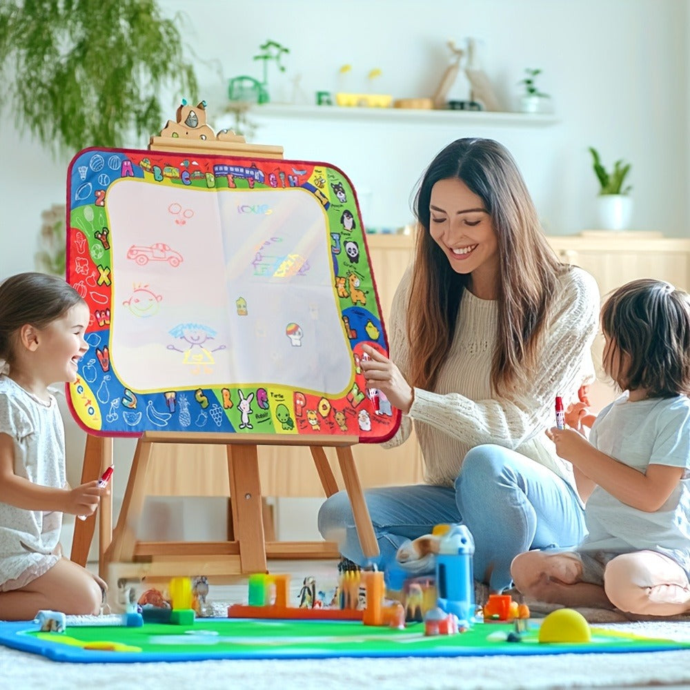Reusable Water Doodle Mat for Kids with 2 Water Pens, Large Size Mess-Free Drawing Pad, Educational Art Toy — image 12