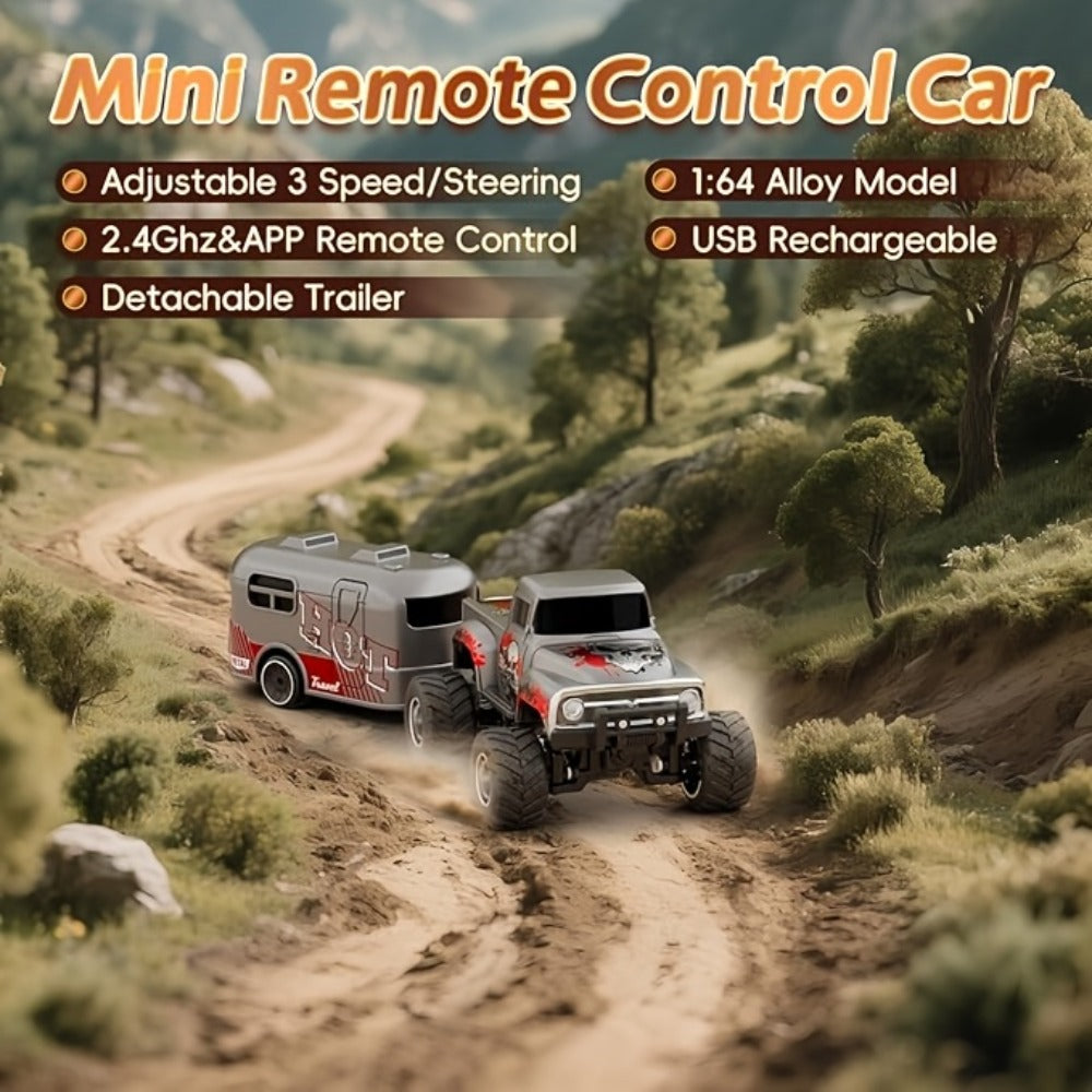 Mini Alloy RC Monster Truck 1:64 Scale 2.4GHz Off-Road Crawler with LED Lights, Street Graffiti Spray-Paint Design — image 11