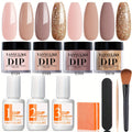 Dip Powder Nail Kit with YANYILIKE Label, Four Nude Gold Glitter Powders, Three 10ml Liquids and Four Tools — image 9