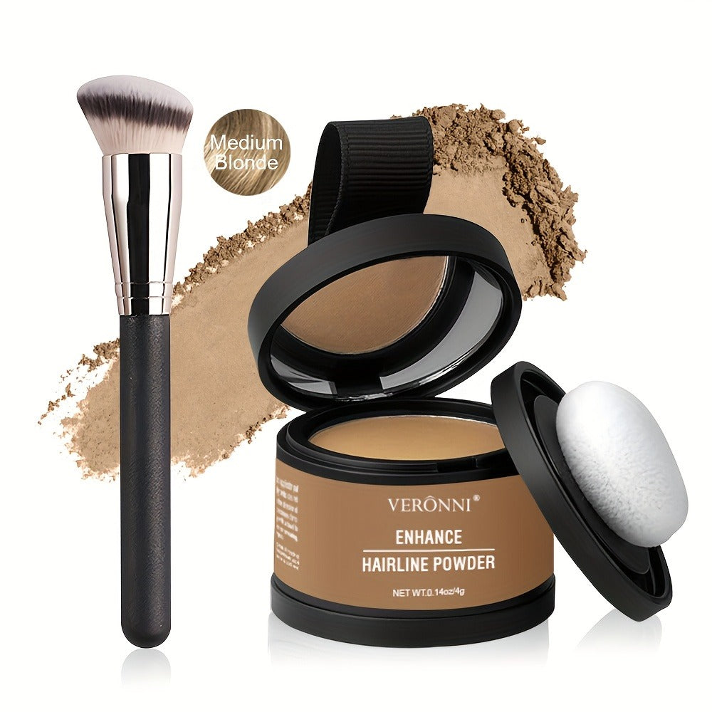 Hairline Shadow Powder Kit with Brush – Waterproof Hairline Concealer & Hair Root Touch Up Powder | Instant Fuller-Looking Ha