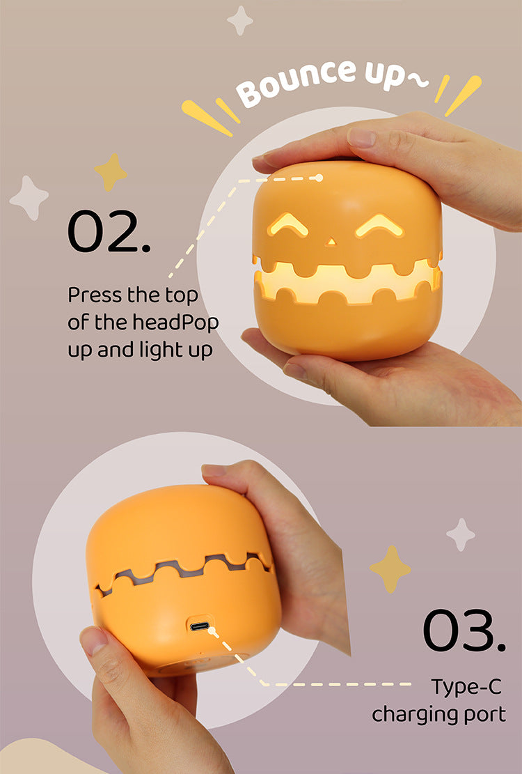 Pumpkin Lamp Bedside Halloween Funny Decoration Ambience Light For Bedrooms Living Room Decoration Kids Birthday Gift Halloween Decorations