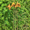 Rustic Metal Snowdrop Garden Stakes, Three-Piece Curved Flower Set with 25 cm Stems for Pots and Borders — image 1