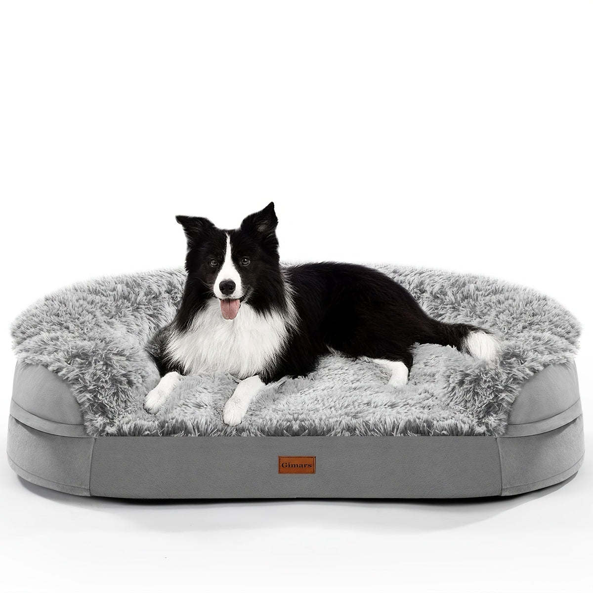 Egg-Crate Foam Dog Bed with Plush Bolsters and Rectangle or Semicircle Large-Size Shape Options — image 13