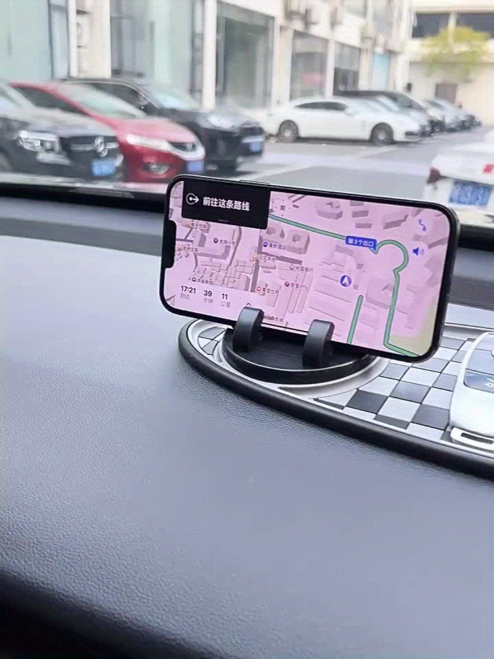 Car Dashboard Anti-Slip Pad with Phone Holder & Digital Number Plate Stickers – Multifunctional Non-Slip Dashboard Storage Ma
