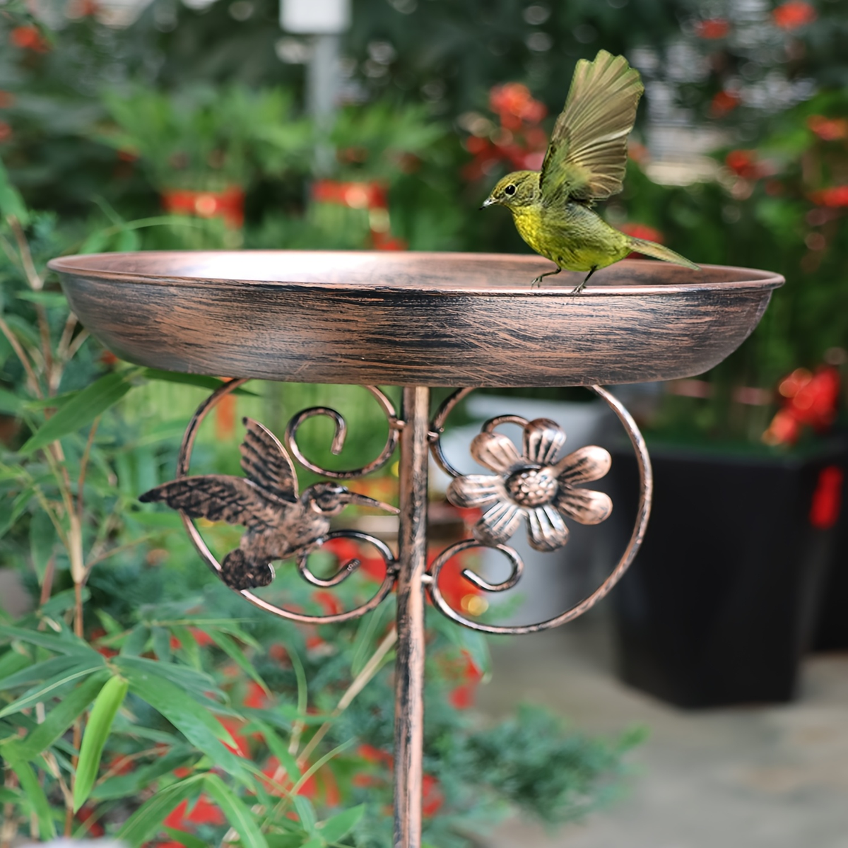 Bird Feeder Cast Iron Vintage, Bird Bath Garden Outdoor Yard Decor for Garden, Yard and Pest Management — image 11