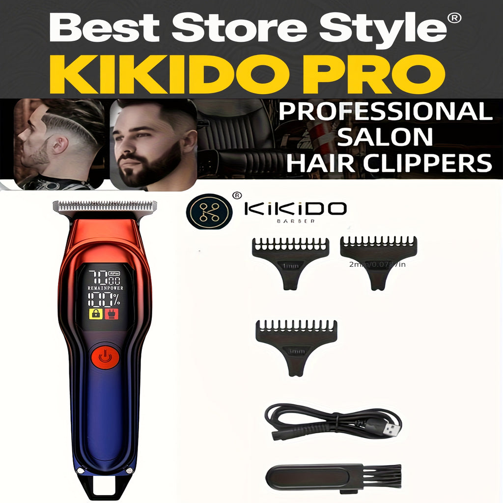 Hair Clippers & Trimmers KIKIDO KK-A2 T-Blade Model with LCD Display, USB Charging and Three Guide Combs — image 13