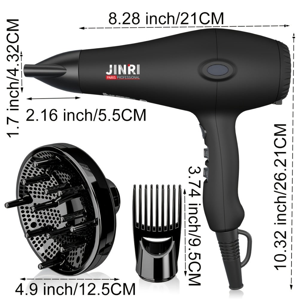 JINRI 1875W Hair Dryer with Three Heat Settings, Two Speeds and One- or Three-Accessory Package Options — image 5