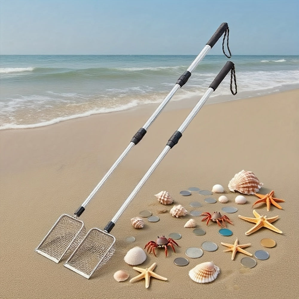 Sand Sifter with Scoop Telescopic Handle and Stainless Steel Retractable 3-Section Scoop — image 5