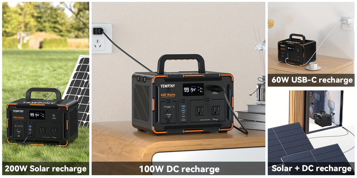Portable Power Station 259Wh 300W or 599Wh 600W with AC, DC, USB, LiFePO4 Cell Pack and LED Light — image 14