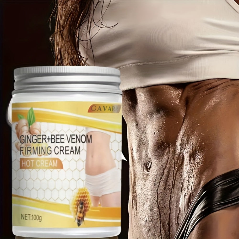 Body Firming Cream for Women – Ginger & Bee Venom Tightening Lotion with Glycerin, Aloe Vera & Vitamin E, Targets Abdomen Arm