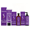 Three-Piece Purple Hair Care Set with Shampoo, Conditioner and Coordinated Argan Oil Bottle — image 12