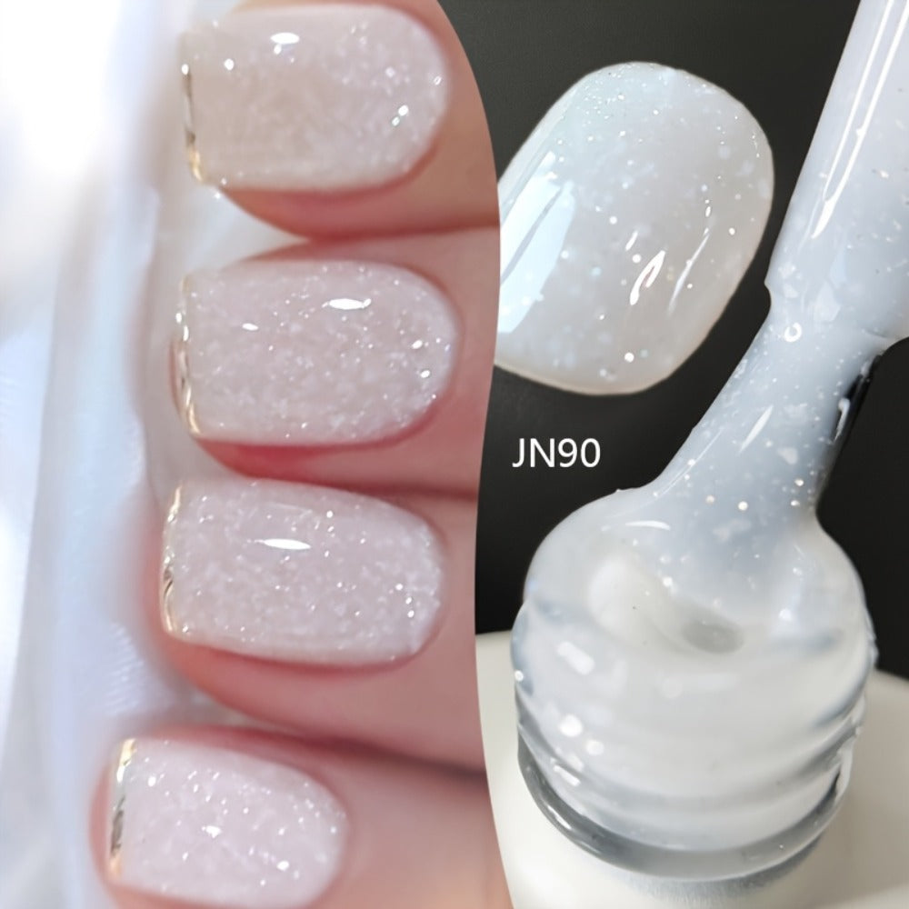 Gel Nail Polish in 10ml Translucent Jelly with 6 Milky, Snow-Glitter and Nude Shade Options — image 8