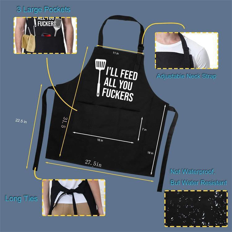 Solid color apron for kitchen and household use waterproof and oil resistant