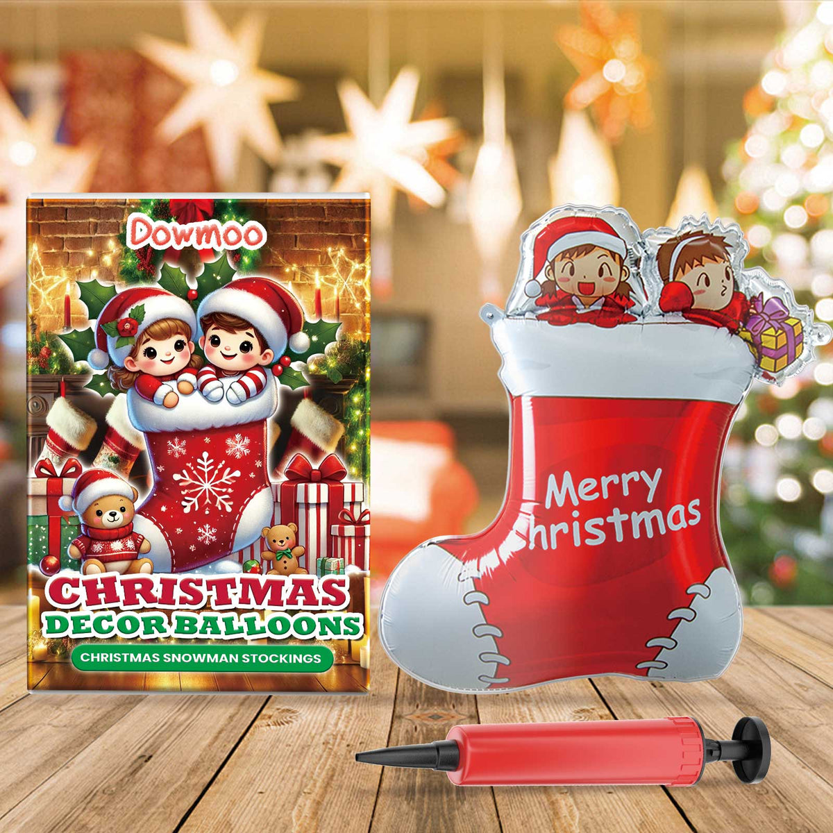 Christmas Balloons Balloon Standing Santa Claus Reindeer Christmas Tree Event Atmosphere Arrangement