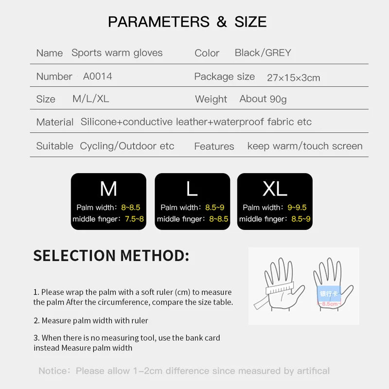 Outdoor warm cold windproof riding gloves touch screen windproof and anti-skid women's velvet full finger gloves