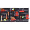 4-foot metal garage nail board tool rack with 3 nail board wall mounted tools for storing nail boards, black - V.I.P Digital Presence