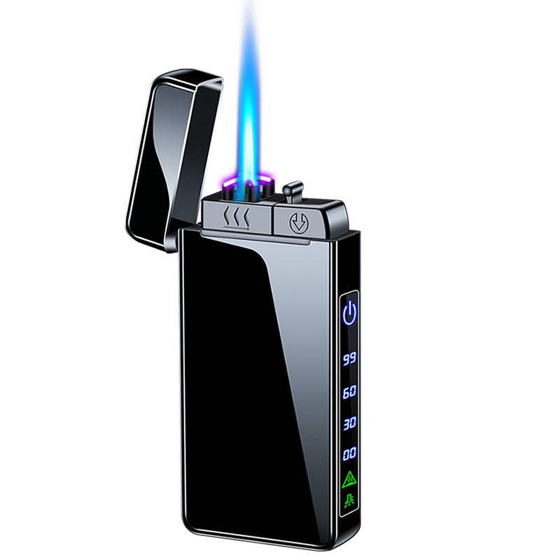 Gas electric triple fire metal windproof inflatable charging lighter personalized and creative trendy gift for boyfriend