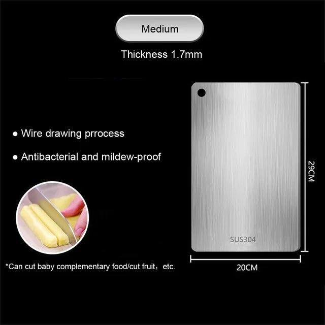 304 Stainless Steel Panel and Chopping Board Kitchen Household Thickened Double Sided Cutting Board Block Kneading Dough Board - V.I.P Digital Presence