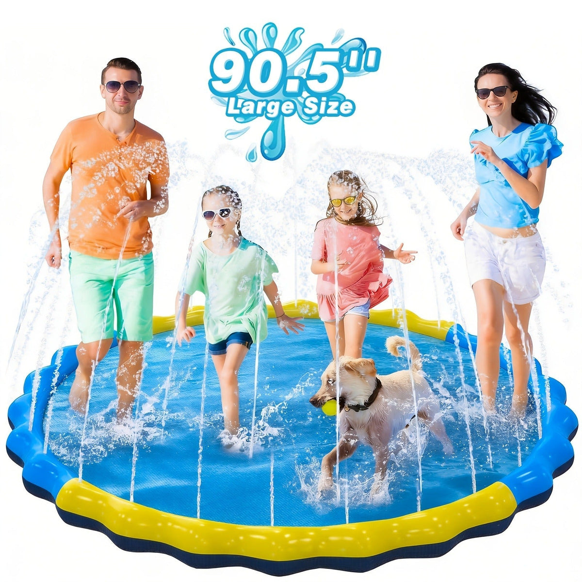 Splash Pad Sprinkler for Kids, Extra Large Inflatable Wading Pool Outdoor Water Play Mat Toy for Toddlers & Children Ages 3+ 