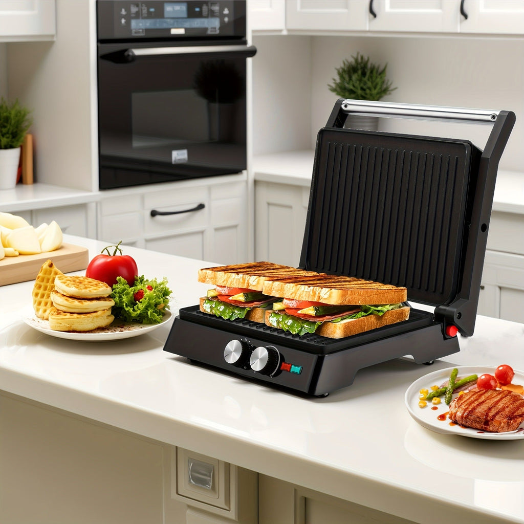 Sandwich Maker 3-in-1 Mini Indoor Grill & Panini Press, Non-Stick 180° Opening, Floating Hinge, 60-Min Timer — image 14