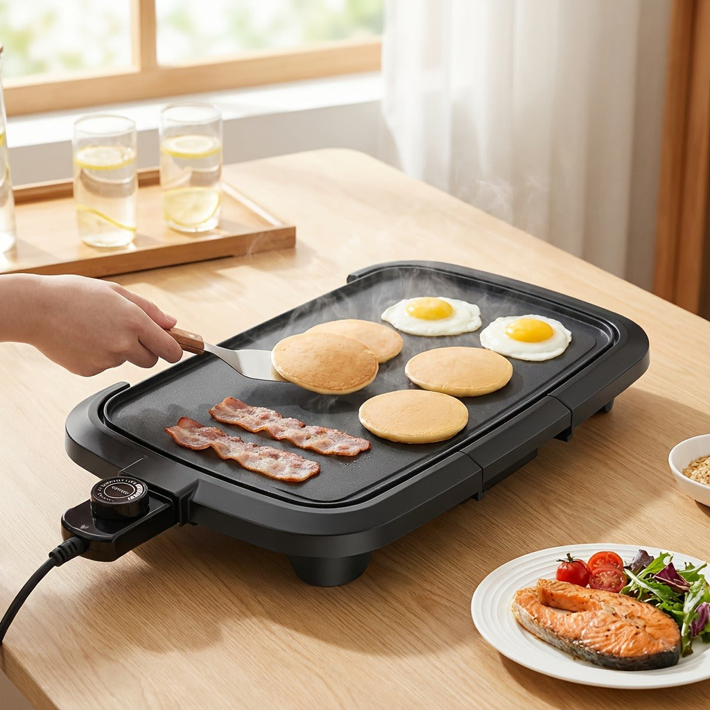 Electric Griddle Non-Stick Teppanyaki Grill Pan, Frying & Grilling All-in-One for Eggs, Steaks, Bacon — image 12