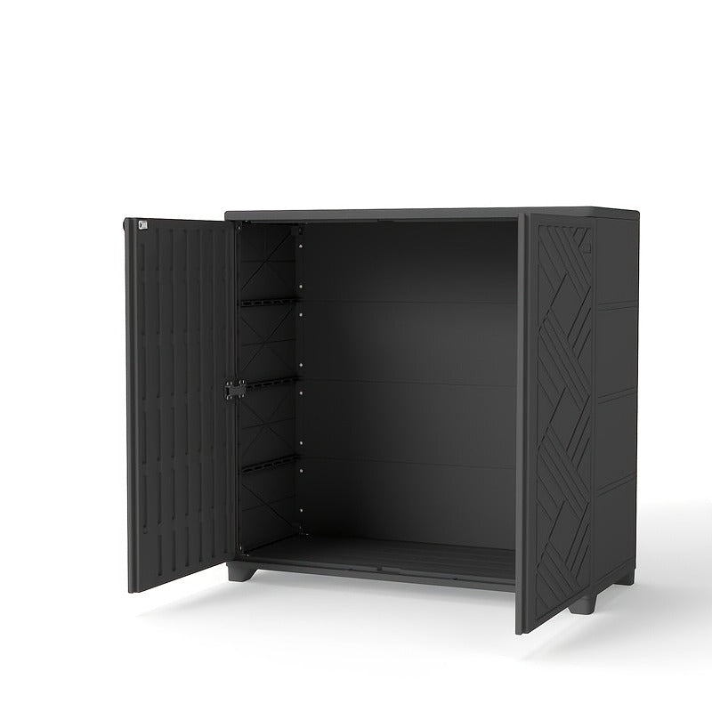 Outdoor Storage Cabinet with Doors & Metal Shelves, for Garden, Patio and Yard Use, with the Listed Configuration — image 10