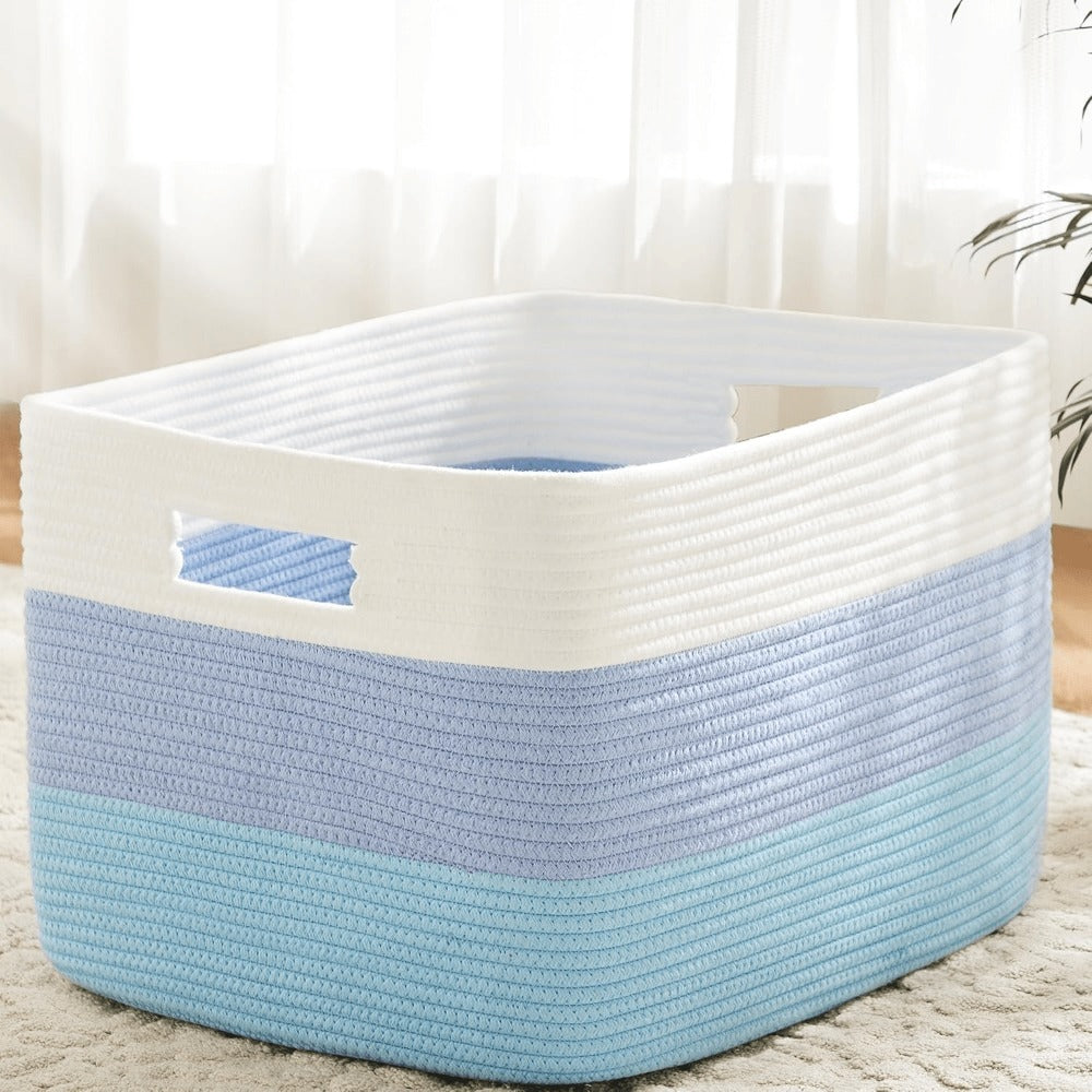 Storage Bag, Open-Top Woven Organizer in 30L, 65L or 100L with Handles and Black, Pink, Gray or Blue Options — image 13
