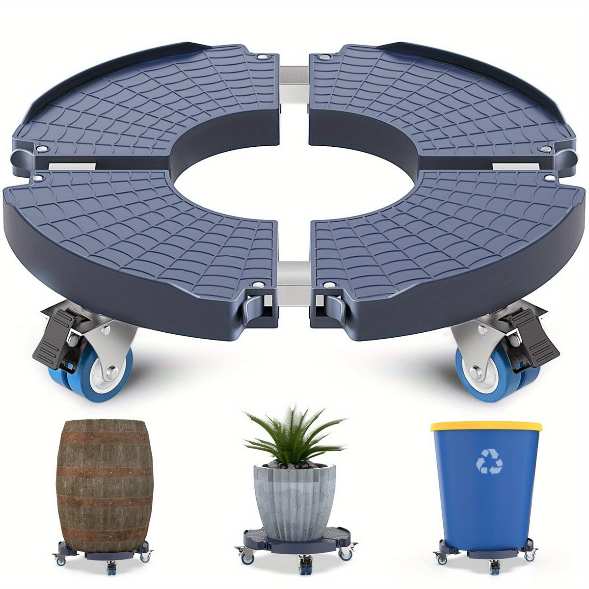 Plant Stand with Wheels 440 lbs – Adjustable 15-22" Heavy Duty Pot Roller with Lockable Swivel Casters for Indoor & Outdoor P