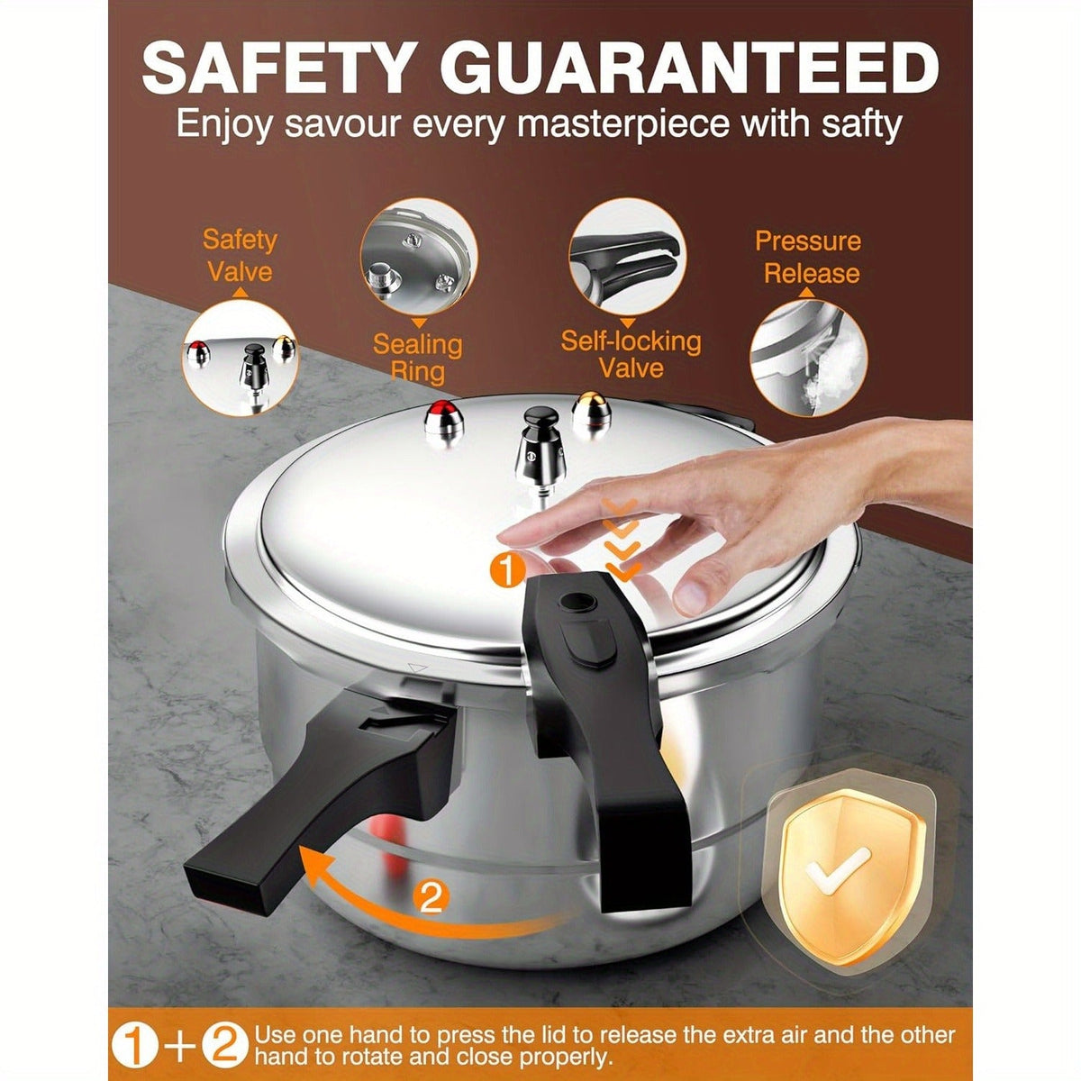 Pressure Cooker Aluminum with Canner Rack, Large 6QT 8QT 10QT Pressure Canner for Home Canning — image 12