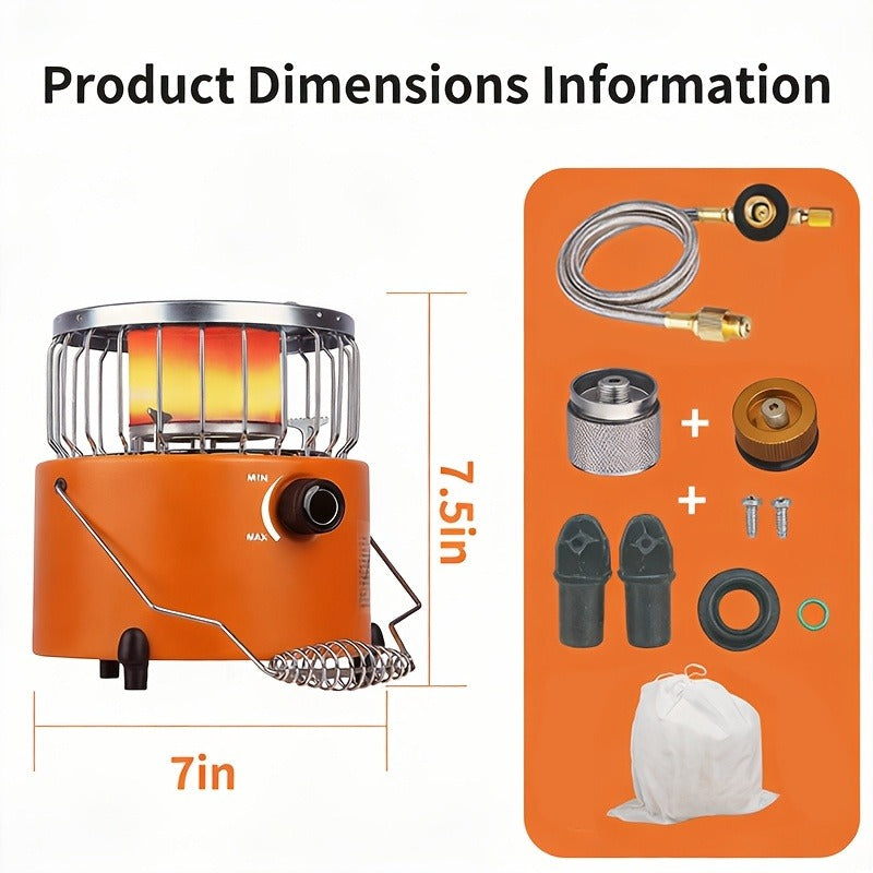 Camping Gas Stove Heater 9000 BTU 2-in-1 Portable Propane Indoor Outdoor Stove with Adjustable Flame — image 12