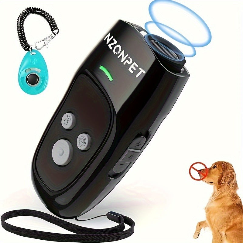Ultrasonic Dog Bark Control Device 3-in-1 Anti Barking Trainer 3 Frequency Modes 16.4Ft Range for Garden, Patio and Yard Use 