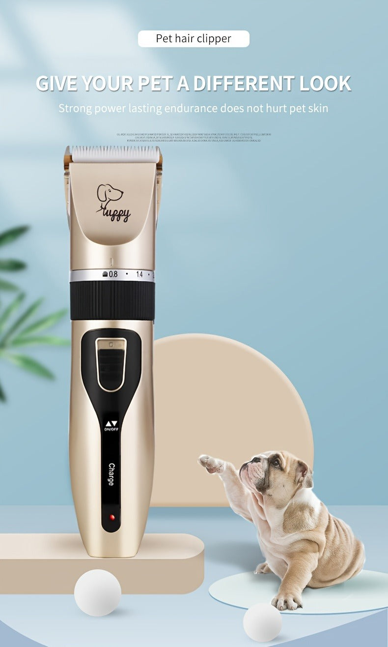 Pet Hair Clipper Kit with Five Guide Combs and Adjustable Blade — image 16