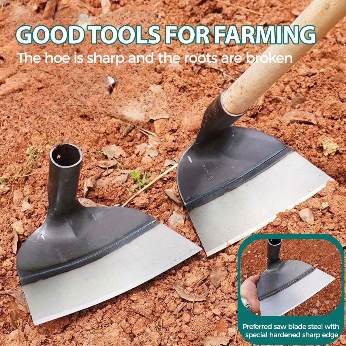 Weeding Tool Manual Carbon Steel Sharp Blade Root Removal Portable Hand Weeder for Garden Farm Lawn Vegetable Patch Spray-Coa