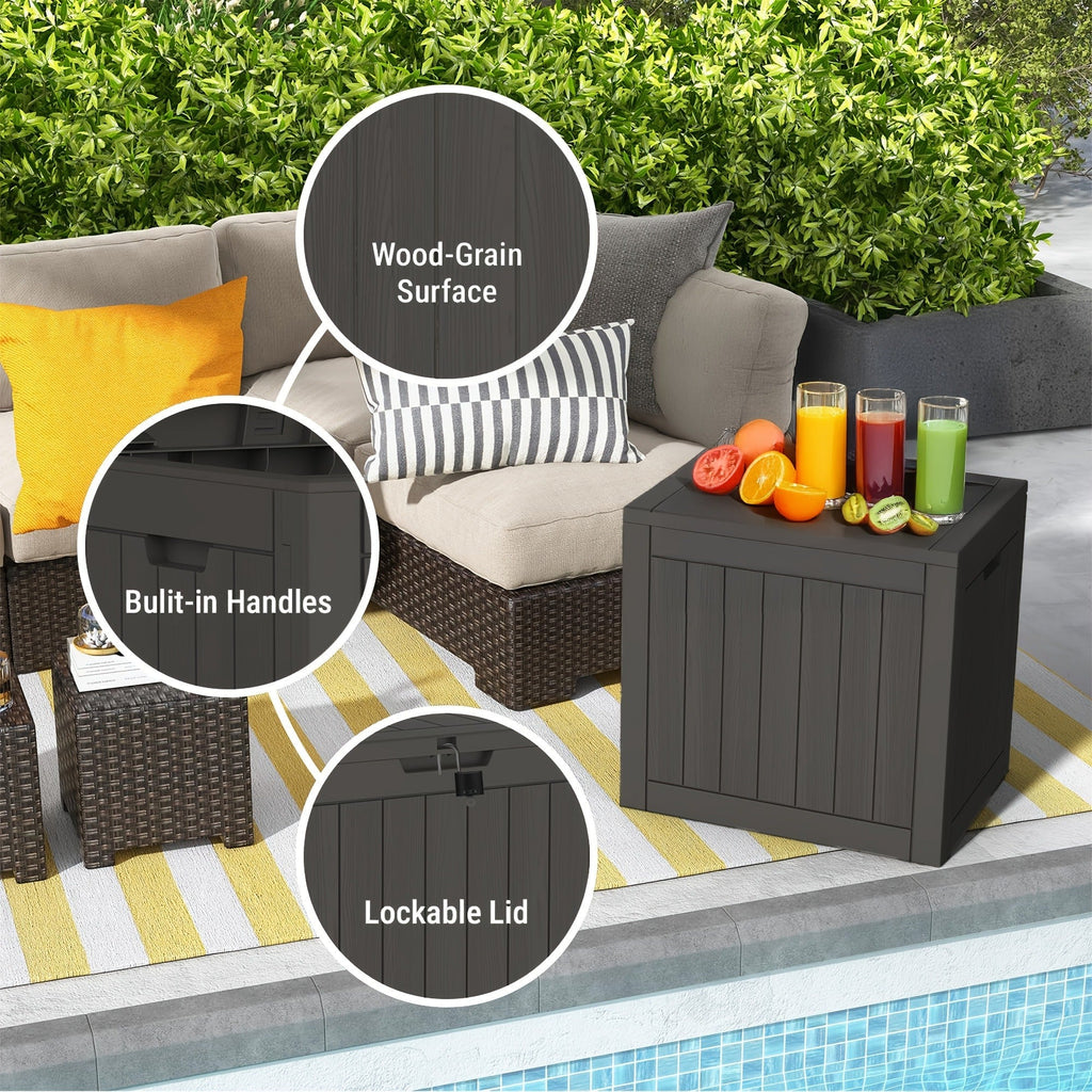 Outdoor Resin-Style Deck Box in 35- or 45-Gallon Sizes with Lockable Lid, Side Handles and Two Colors — image 9