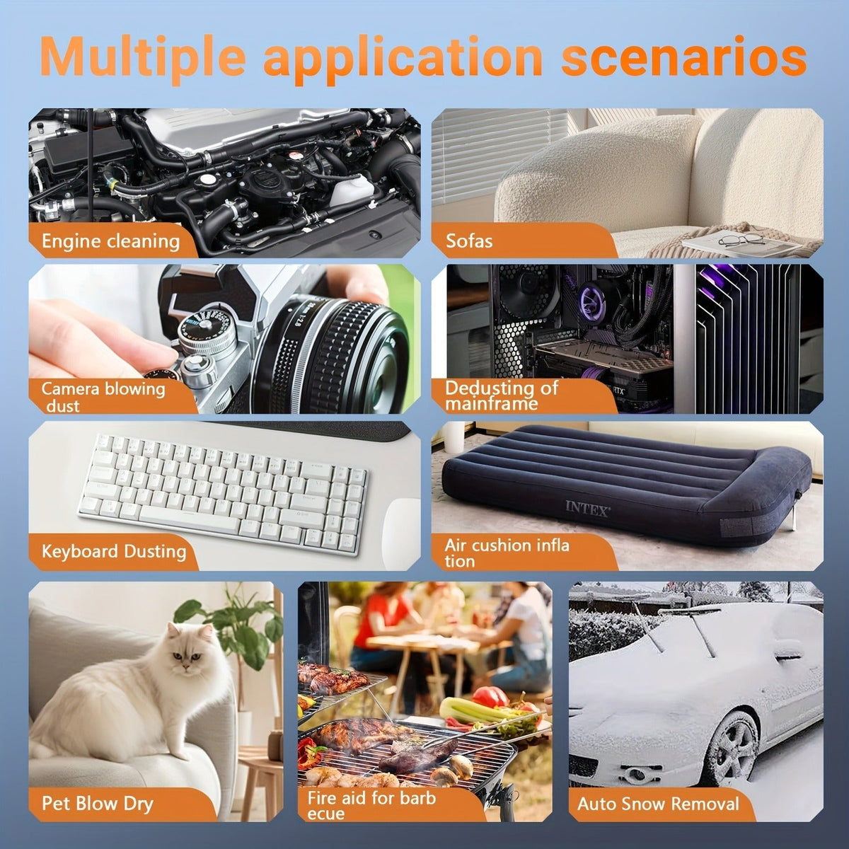 Electric Air Duster 130000RPM Rechargeable Handheld Blower, 3-Speed Wireless Turbine Fan for Computer Keyboard — image 11
