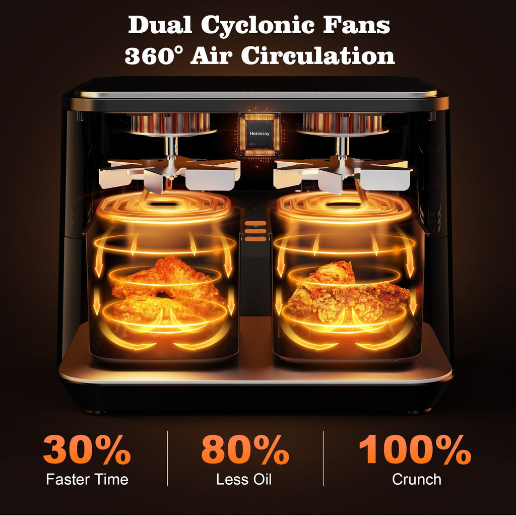 10Qt Dual-Basket Air Fryer with Two Viewing Windows, Sync Controls, Touch Panel and 50 Paper Liners — image 10