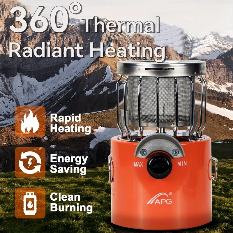 Portable Propane Camping Heater Stove 2-in-1 with Temperature Control, Compact Outdoor Cooking & Heating Unit — image 10