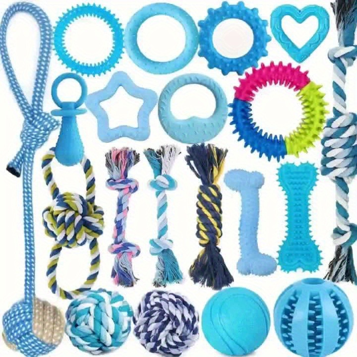Dog Toy Assorted Puppy Bundle with Random Chew, Rope, Treat Ball and Squeaky Mix in 3 or 12 Pieces — image 11