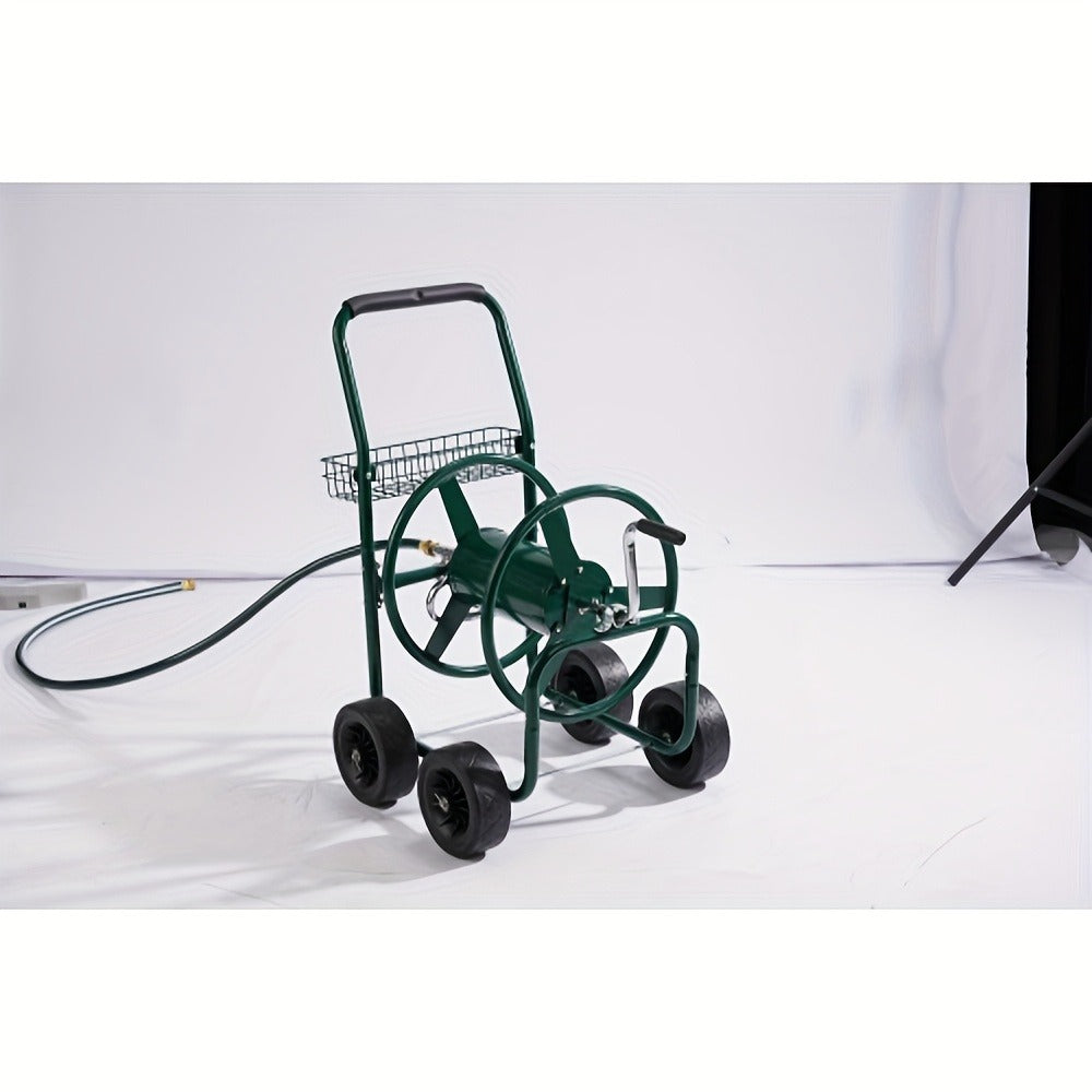 Garden Hose Reel Cart | 250ft Capacity, Heavy-Duty Steel, 4 Wheels & Storage Basket — image 10