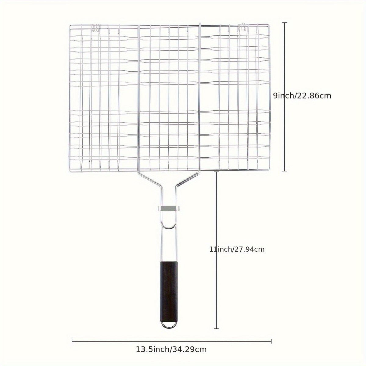 Grill Basket Stainless Steel Folding BBQ Grilling Basket for Fish Chicken Vegetables Shrimp Portable Outdoor Camping Barbecue