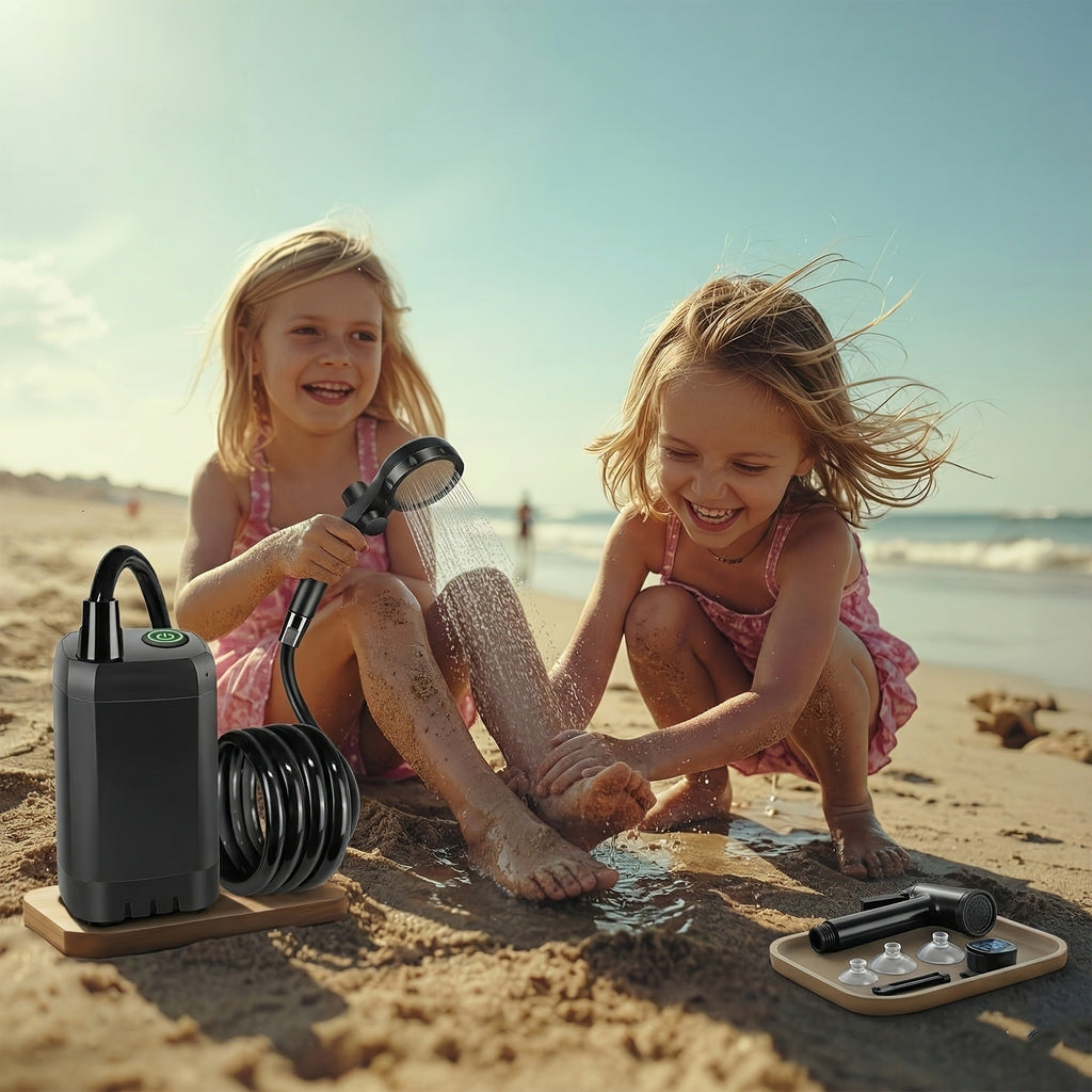 Portable Camping Shower 6000mAh IPX7 120-Min Runtime for Camping, Travel and Outdoor Use, with the Listed Configuration — ima