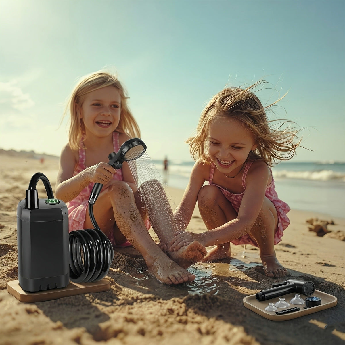 Portable Camping Shower 6000mAh IPX7 120-Min Runtime for Camping, Travel and Outdoor Use, with the Listed Configuration — ima