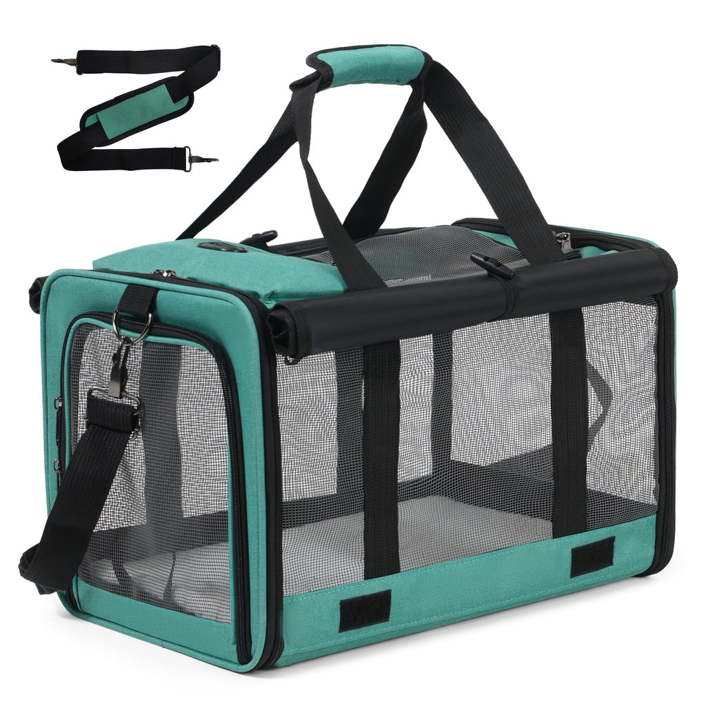 Soft-Sided Mesh-Panel Pet Carrier with Privacy Cover and Nine Color or Accessory Bundle Options — image 19