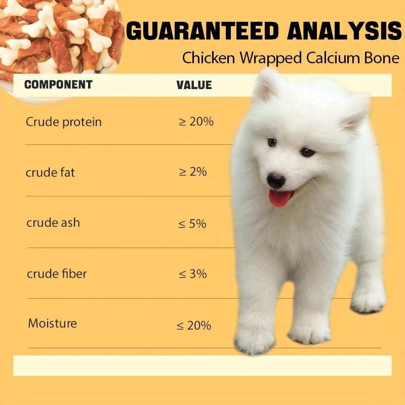 Dog Treats Chicken or Duck Wrapped Bone-Shaped Biscuits in Two-Pack Flavor Options for Reward Use — image 8