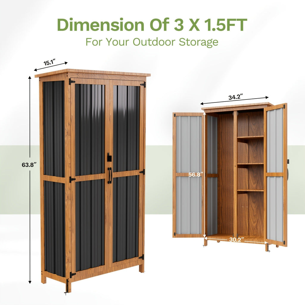 Metal Outdoor Storage Cabinets with Shelf-Equipped Tall or Low Models and 3 x 2 x 4.6 Ft Shed Option — image 9