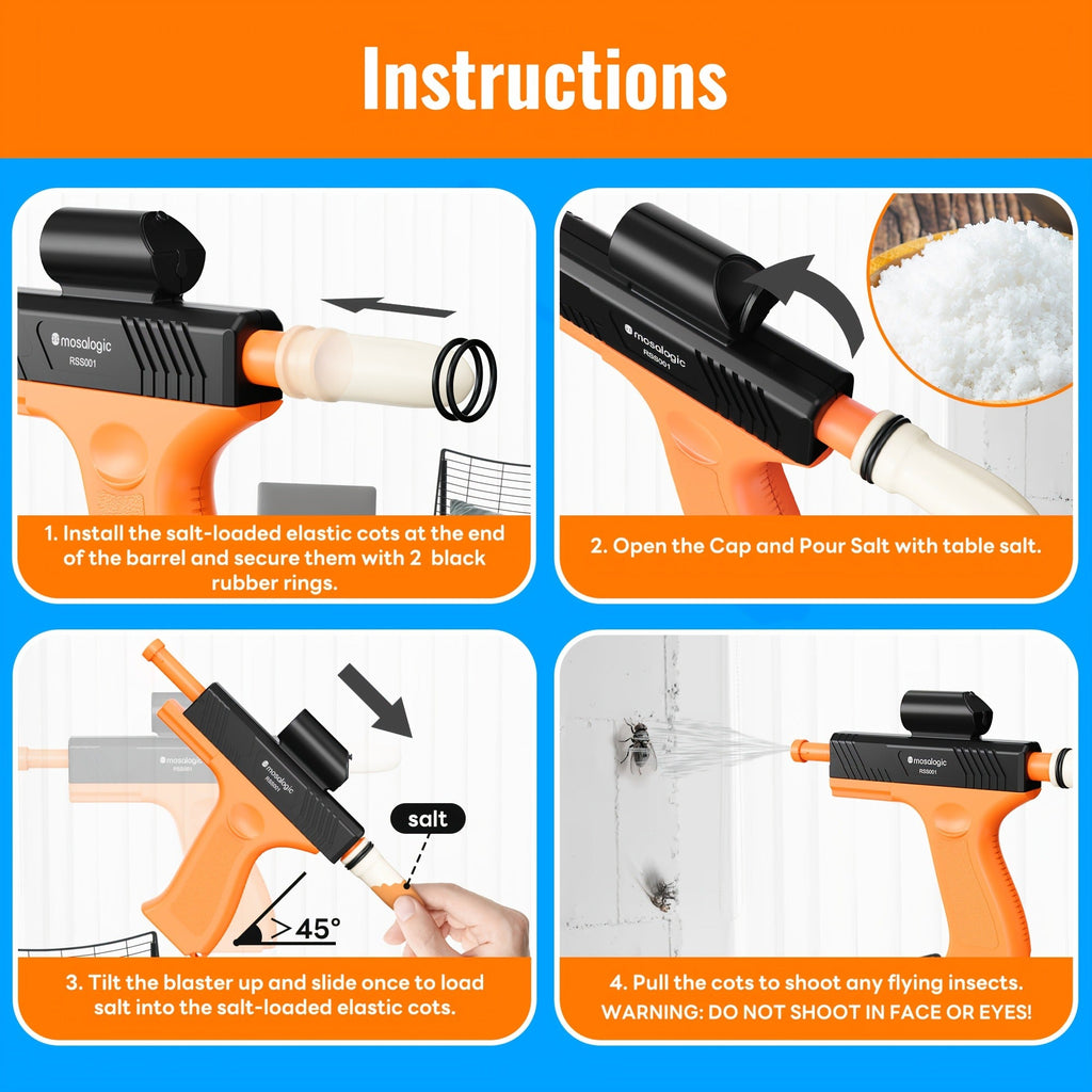 Bug Salt Gun Fly Pistol Salt Shooter Pest Control Toy No Chemicals No Batteries Indoor Outdoor Home Garden Camping Gift — ima