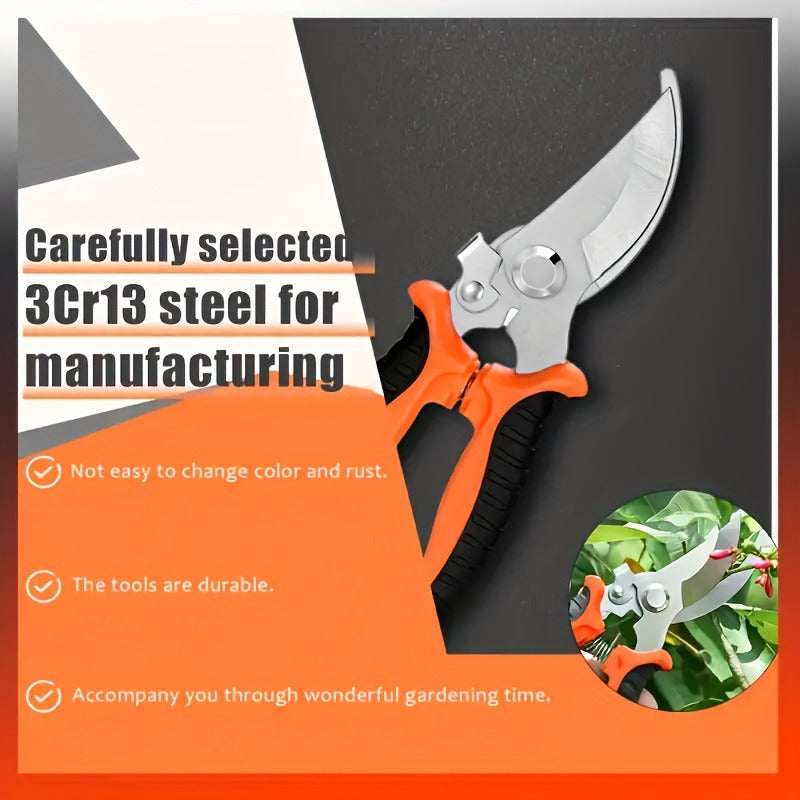 Pruning Shears 6-Piece Set, Stainless Steel Garden Scissors Anti-Slip Handle, Fruit Picking Lawn Bonsai Branch Cutting Tool G