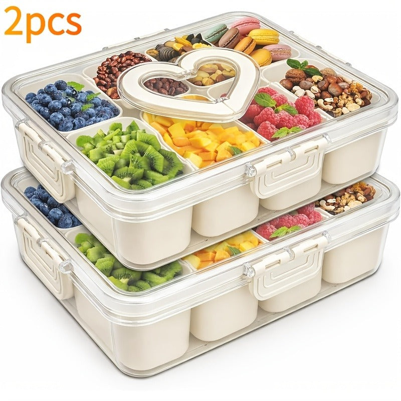 Storage Containers with Lids, Snack Tray Two-Pack with Four or Eight Removable Compartments and Snap Lids — image 12