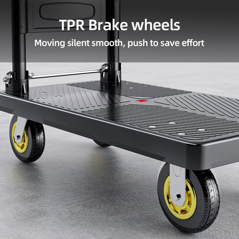 Four-Wheel Platform Dolly Cart with Folding Handle, Two Platform Sizes and 660 or 800 lb Load Labels — image 11