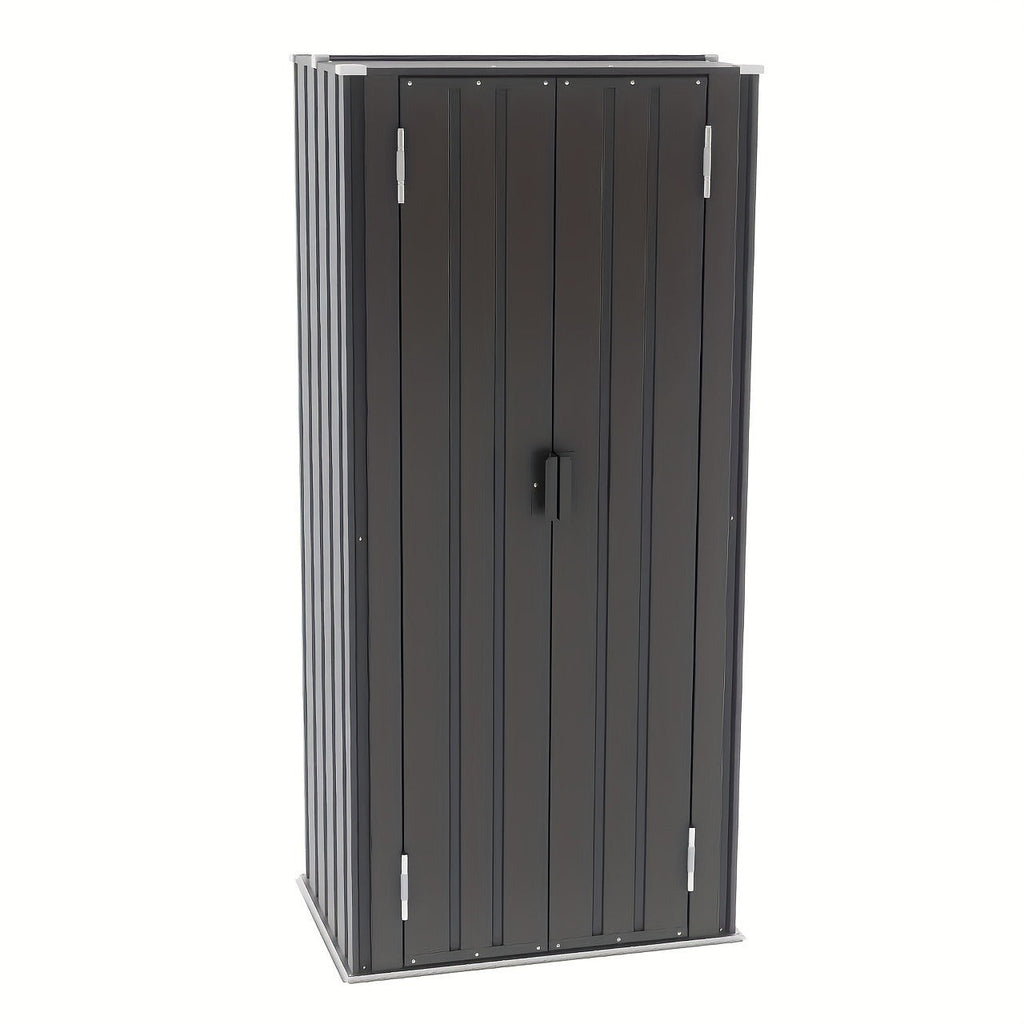Tall Metal-Look Outdoor Storage Cabinet with Double Doors, 22 or 28 Cu Ft Checkout Capacity Options — image 9